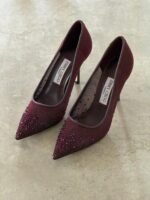 Jimmy Choo LOVE PUMPS "Burgundy degradé crystals mesh upper with a pointed toe"