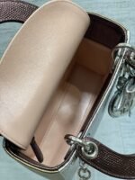 Christian Dior Metallic silver python skin Mini lady dior bag "17cm" - Image 5