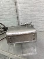 Christian Dior Metallic silver python skin Mini lady dior bag "17cm" - Image 3
