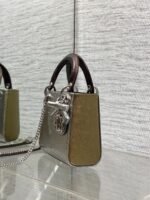 Christian Dior Metallic silver python skin Mini lady dior bag "17cm" - Image 4