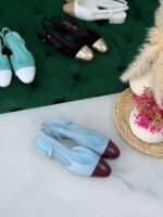 CHANEL Bicolor cap-toe slingback flats - Image 6