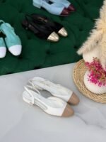 CHANEL Bicolor cap-toe slingback flats - Image 5
