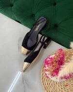 CHANEL Bicolor cap-toe slingback flats - Image 3