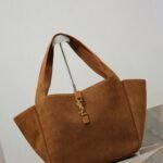 Saint Laurent Le 5 À 7 Bea Suede Tote Bag "Brown"