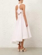 Zimmermann Ivory Cotton Luna Appliqué Midi Dress - Image 3