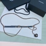 Chanel Leather Black Chain Belt - Image 2
