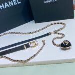 Chanel Leather Black Chain Belt