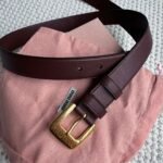 Miu Miu Belt with a gold-tone logo buckle