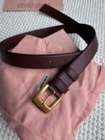 Miu Miu Belt with a gold-tone logo buckle