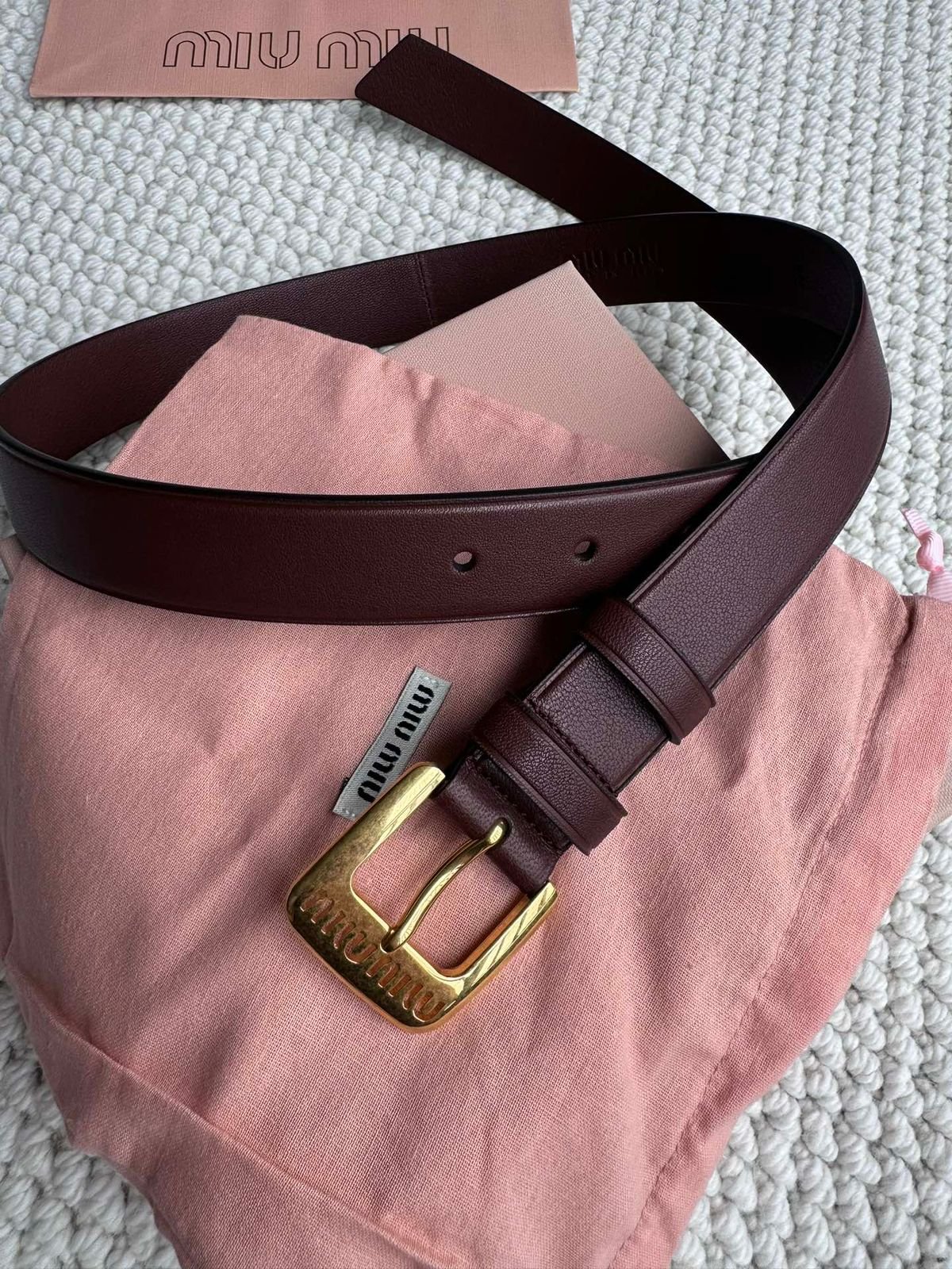 WhatsApp Image 2026-07-23 at 03.49.33 Miu Miu Belt with a gold-tone logo buckle - Image 1