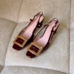 Roger Vivier Belle Vivier patent leather slingback pumps "Burgundy"