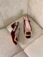 Roger Vivier Belle Vivier patent leather slingback pumps "Burgundy" - Image 2
