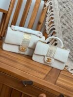 Chanel Classic Flap White & Gold Python Snakeskin bag - Image 3