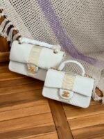 Chanel Classic Flap White & Gold Python Snakeskin bag - Image 2