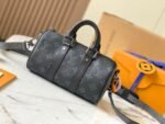 Louis Vuitton Keepall Bandouliére 25cm Monogram Eclipse coated canvas with black leather trim - Image 2
