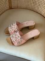 René Caovilla Cinderella Slip-on sandals with floral & butterfly crystal appliqué - Image 4
