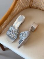 René Caovilla Cinderella Slip-on sandals with floral & butterfly crystal appliqué - Image 5