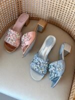 René Caovilla Cinderella Slip-on sandals with floral & butterfly crystal appliqué - Image 2