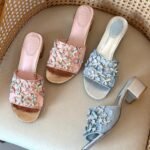René Caovilla Cinderella Slip-on sandals with floral & butterfly crystal appliqué (Copy)