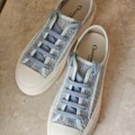 Dior "Walk'n Dior"  Platform Sneakers featuring a blue dior Oblique embroidered mesh design