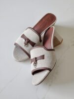 Loro Piana Summer Charms 55 sandals in Beige & Brown color - Image 3