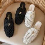 CHANEL Loafers in woven design & a signature CC logo