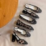 CHANEL slingback animal print design Heels,Flats&Pumps