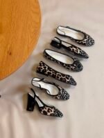 CHANEL slingback animal print design Heels,Flats&Pumps