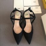Fendi Colibre Lite slingback pumps in black embroidered mesh & a pointed toe