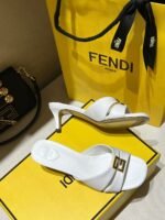 FENDI White "FFold" leather sandals - Image 4