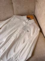 PRADA classic-collar and iconic enameled metal triangle logo Shirts - Image 3
