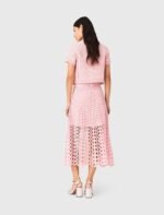 Maje rhinestone-embellished Pink crochet cardigan & geometric diamond openwork pattern - Image 2