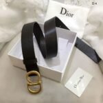 Dior Reversible saddle belt with an antique gold finish metal CD buckle - Image 2