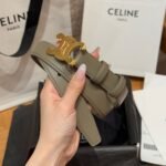 Celine Triomphe belt featuring a distinct gold metal buckle - Image 5