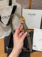 Celine Triomphe belt featuring a distinct gold metal buckle - Image 3