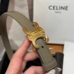 Celine Triomphe belt featuring a distinct gold metal buckle - Image 2