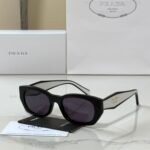 Prada PR B05S sunglasses "Black acetate pillow frame with dark grey lenses
