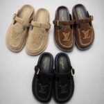 Louis Vuitton Colorado closed mules raised LV initials and artisanal stitching