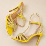 Aquazzura Tequila Daisy Yellow crystal-embellished design