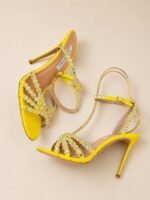 Aquazzura Tequila Daisy Yellow crystal-embellished design