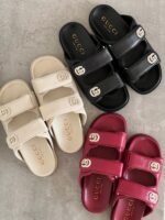 GUCCI Marmont Double G sandals adorned with crystal-encrusted logo