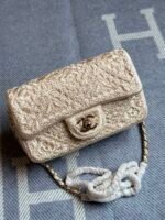 Chanel Mini flap bags with a crochet-effect weave & gold-tone iconic logo clasp - Image 2