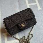 Chanel Mini flap bags with a crochet-effect weave & gold-tone iconic logo clasp