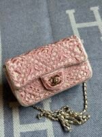Chanel Mini flap bags with a crochet-effect weave & gold-tone iconic logo clasp - Image 3