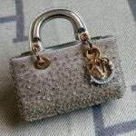 Cristian Dior Micro Lady Dior Bags with metallic leather & intricate crystal embroidery