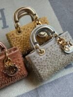Cristian Dior Micro Lady Dior Bags with metallic leather & intricate crystal embroidery - Image 5