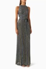 Missoni Long Striped Knit Dress sequin embellishments & a tie-up waist belt - Image 2