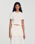 Sandro Cassalara Pointelle Knit Maxi Skirt ECRU - Image 2