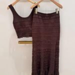 SANDRO Pointelle Knit Maxi Skirt