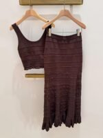 SANDRO Pointelle Knit Maxi Skirt